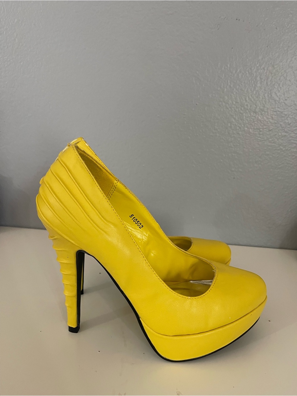 Charlotte Russe Bright Yellow Platform Pump Heels